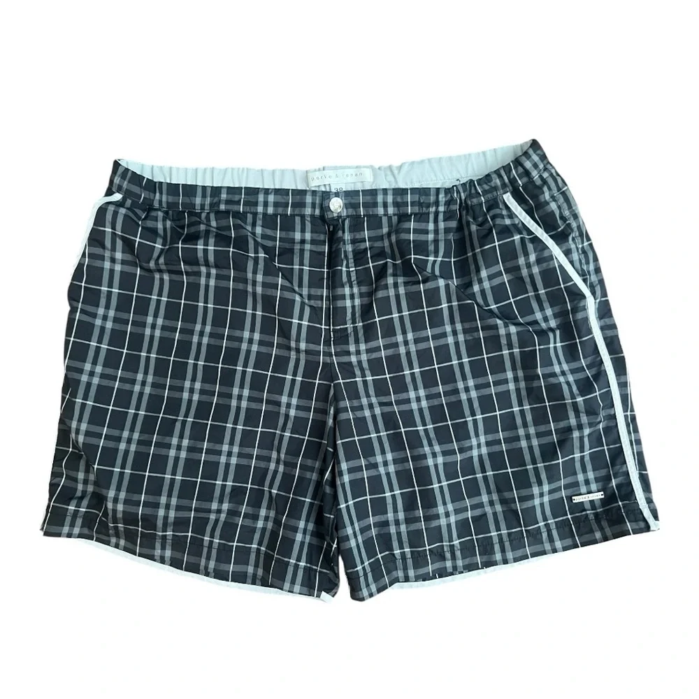 🩳‎ Parke & Ronen Men’s Plaid Swim Shorts — Size 38